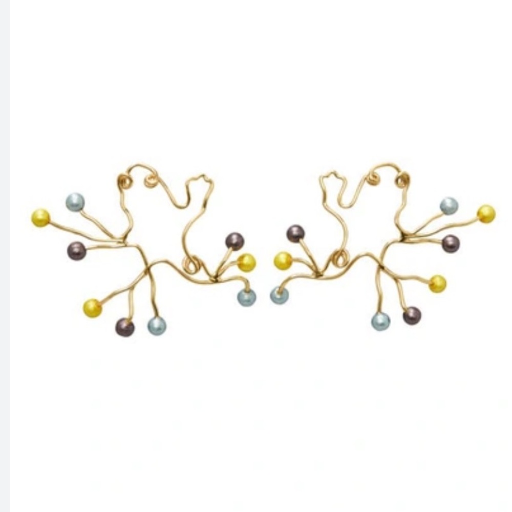 Tory Burch Frog Imitation Pearl Drop Earrings In Tory Gold / Multi